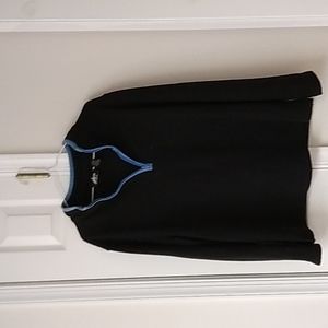 Warm-ups.   Black with blue trim